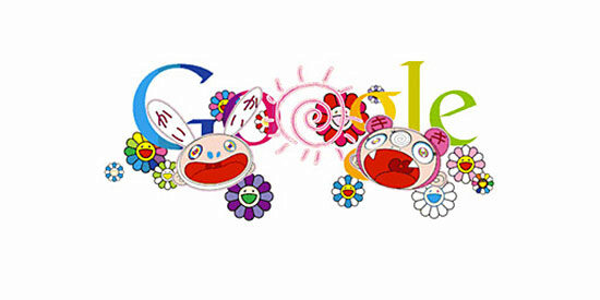 A Google doodle created by Japanese artist, Takashi Murakami.