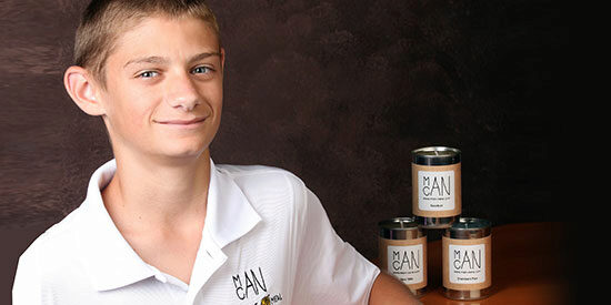 Hart Main's candle business has donated 100,000 cans of soup and $35,000 to soup kitchens.