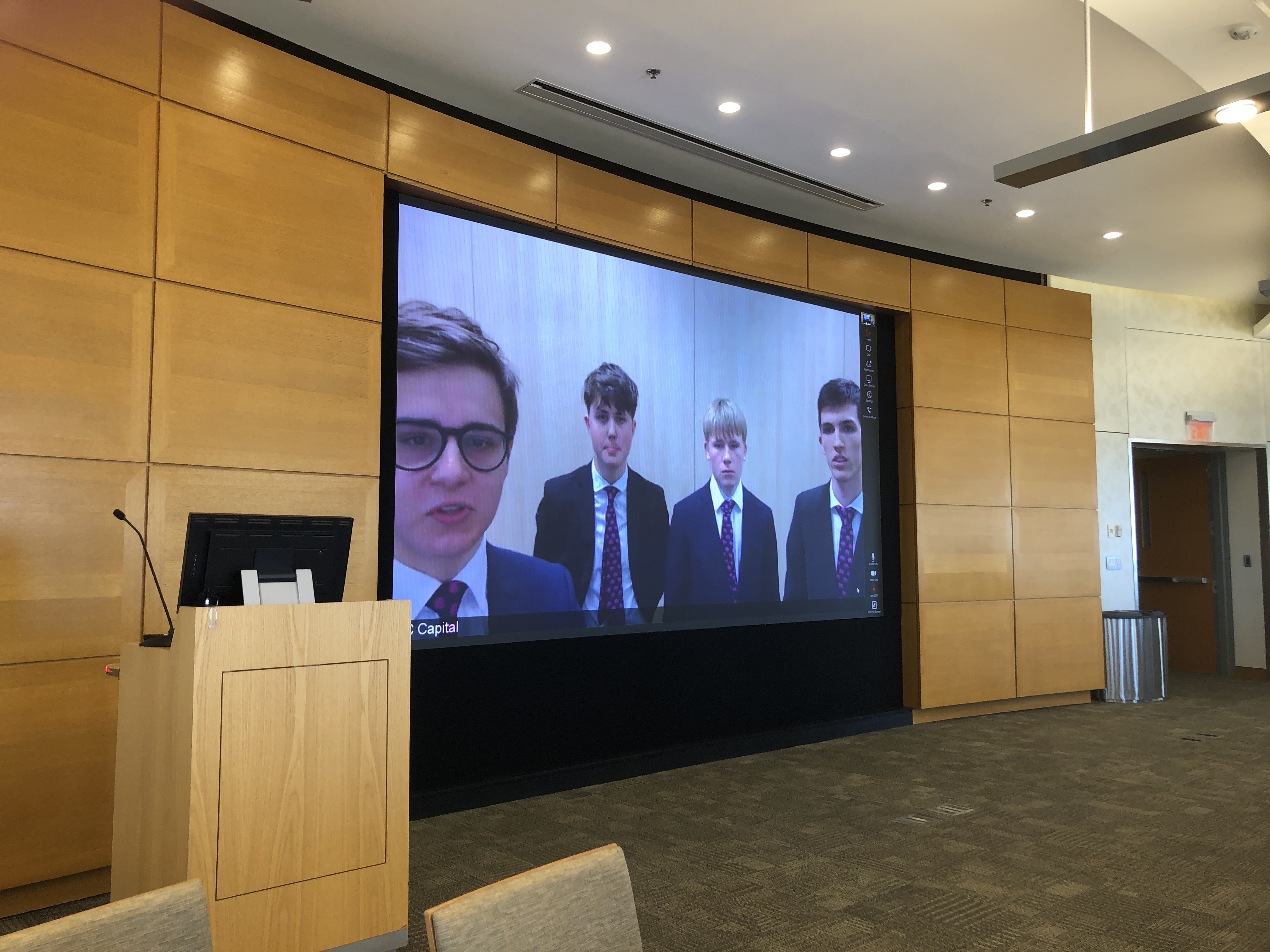 DC Invests of Dulwich College in the U.K., which presented by videoconference on March 16, is the KWHS team Wildcard pick to compete in the Global Finale.