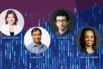 This image shows headshots of four individuals labeled Jamie Moldafsky, Rajen Sheth, Alex Arnon, and Stephanie Creary, set against a digital-themed background.