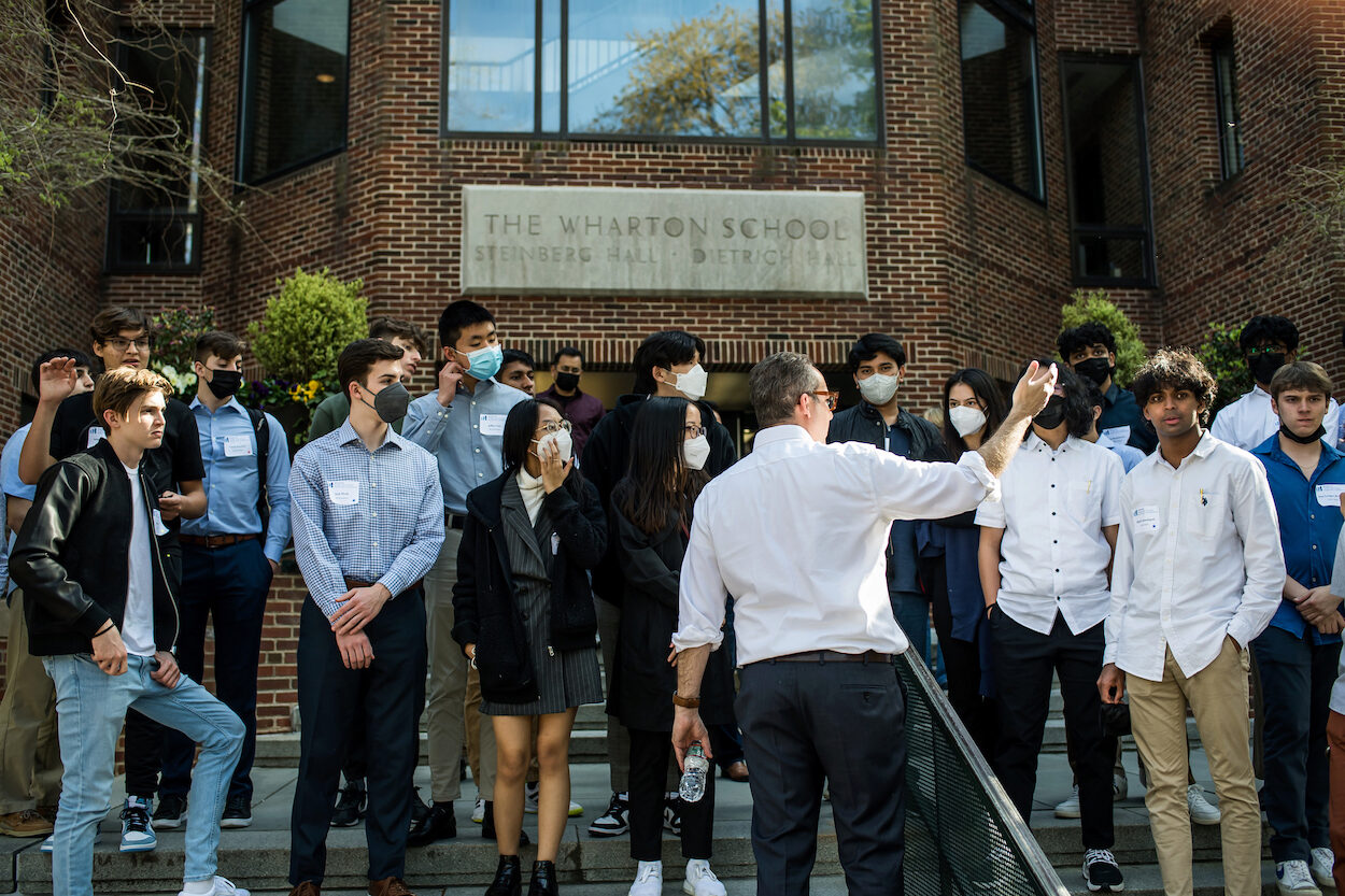 High school students touring Wharton campus during our annual Investment Competition Learning Day
